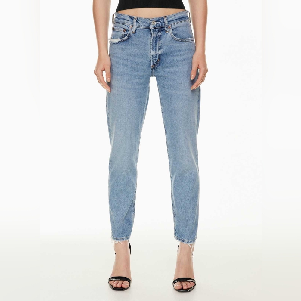 AGolde Kye Mid Rise Straight Leg Jeans Size 31 Light Wash Foreseen